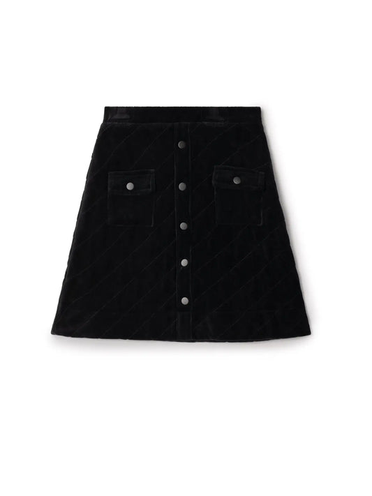 Quilted Velour Skirt