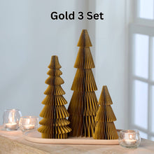 Load image into Gallery viewer, Honeycomb trees, vintage folding paper, Christmas, Winter
