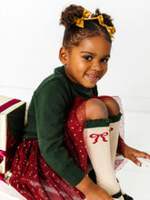 Load image into Gallery viewer, Vanilla Bow Lace Top Knee High Socks
