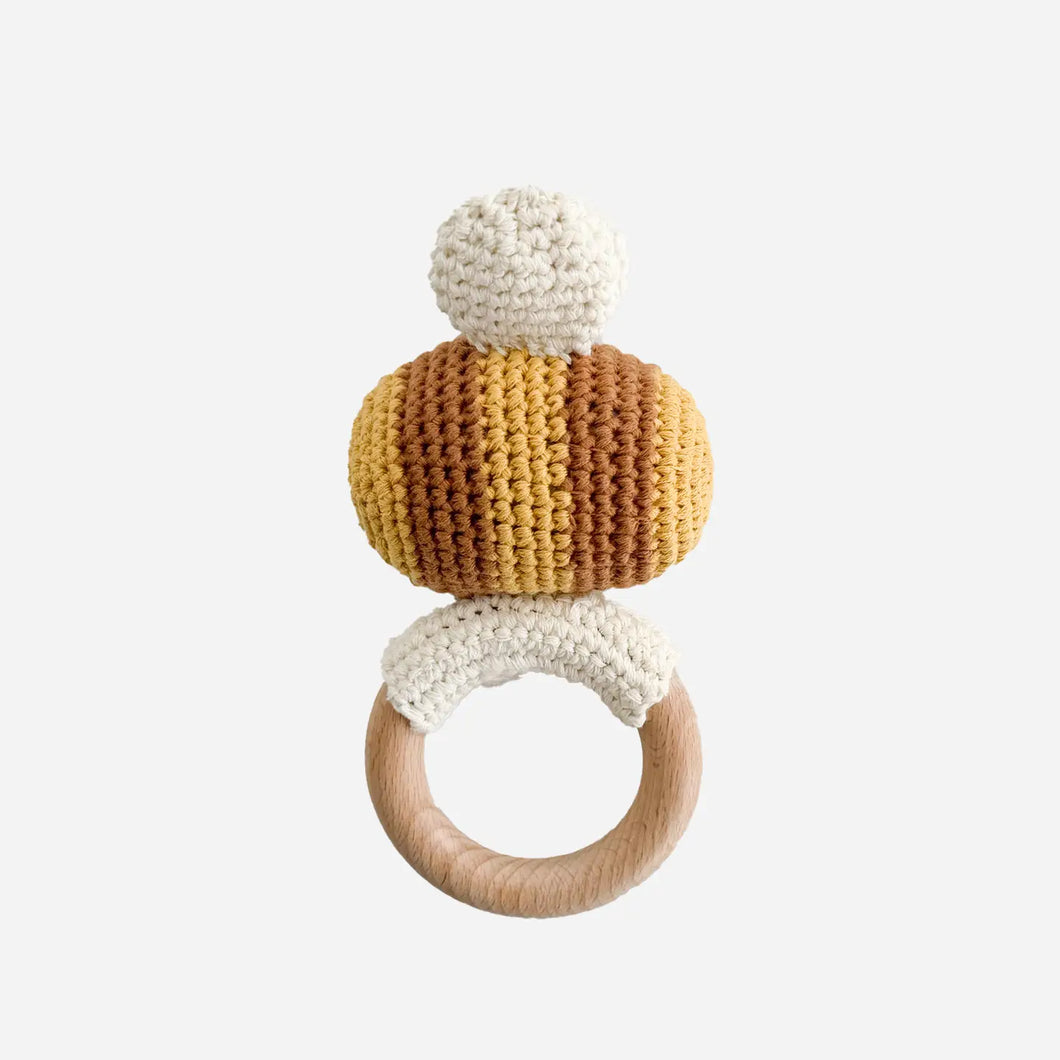 Teether Bee Cotton Crochet Rattle