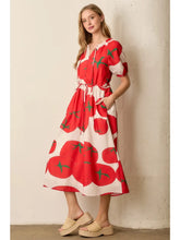 Load image into Gallery viewer, Tomato Print Bubblee Sleeve Maxi Dress
