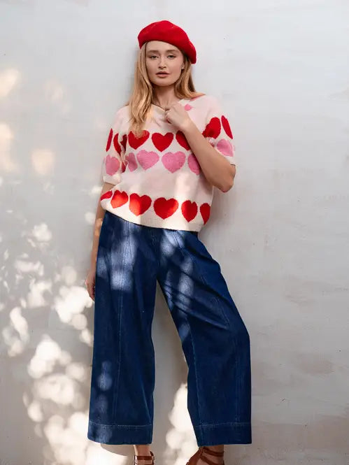 Colorblock Heart Sweater