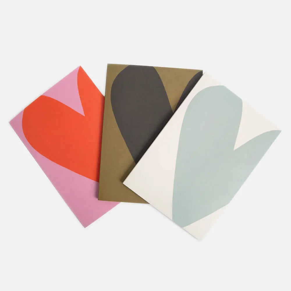 Colorblock Hearts Set of 3 Notebooks