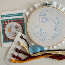 Load image into Gallery viewer, Cozy Sweater Kitties Craft Diy Embroidery Kit
