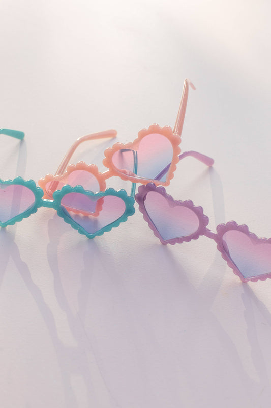 Kids Toddler Scallop Heart Glitter Sunglasses