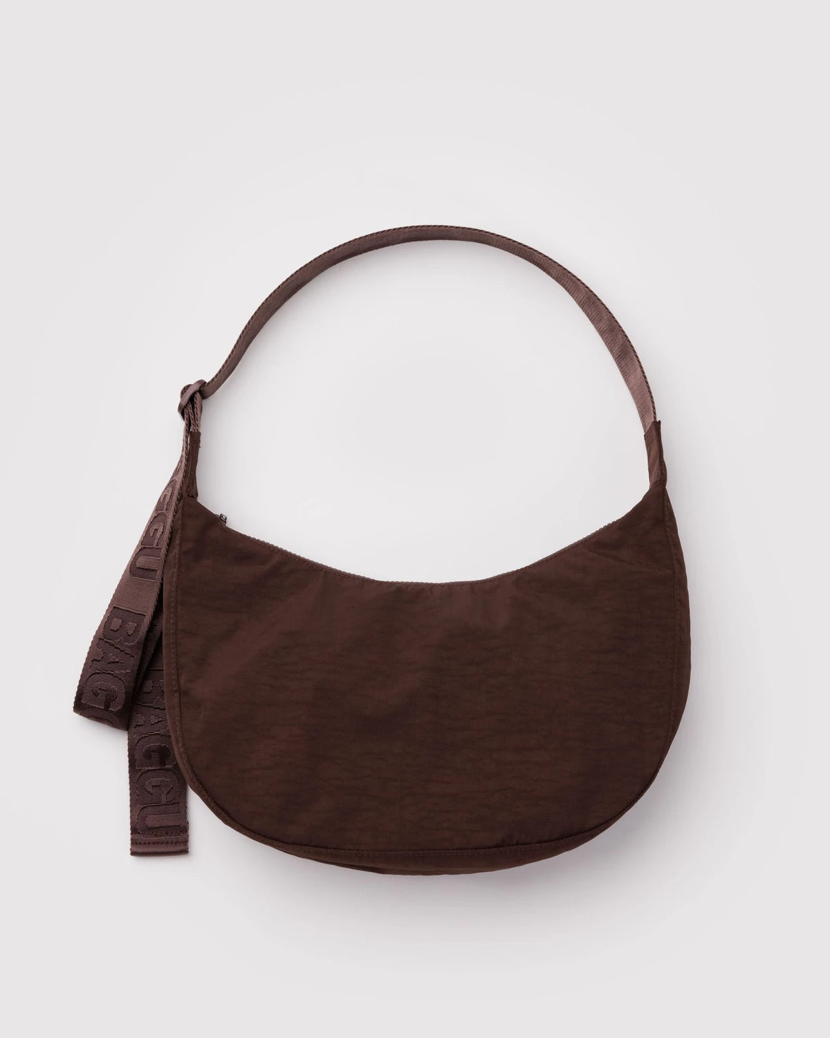 Medium Nylon Baggu Crescent Bag - Coffee