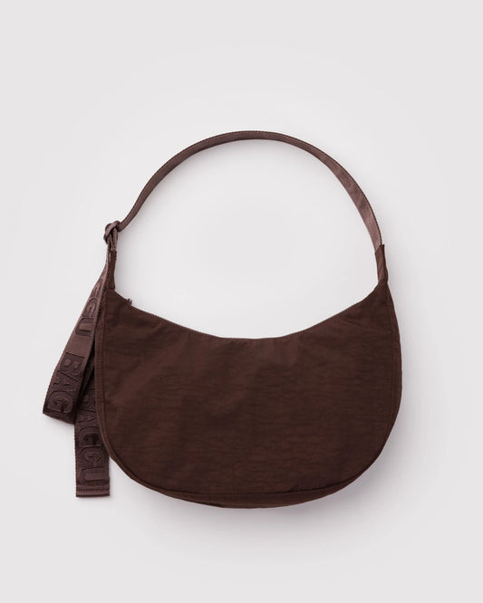 Medium Nylon Baggu Crescent Bag - Coffee