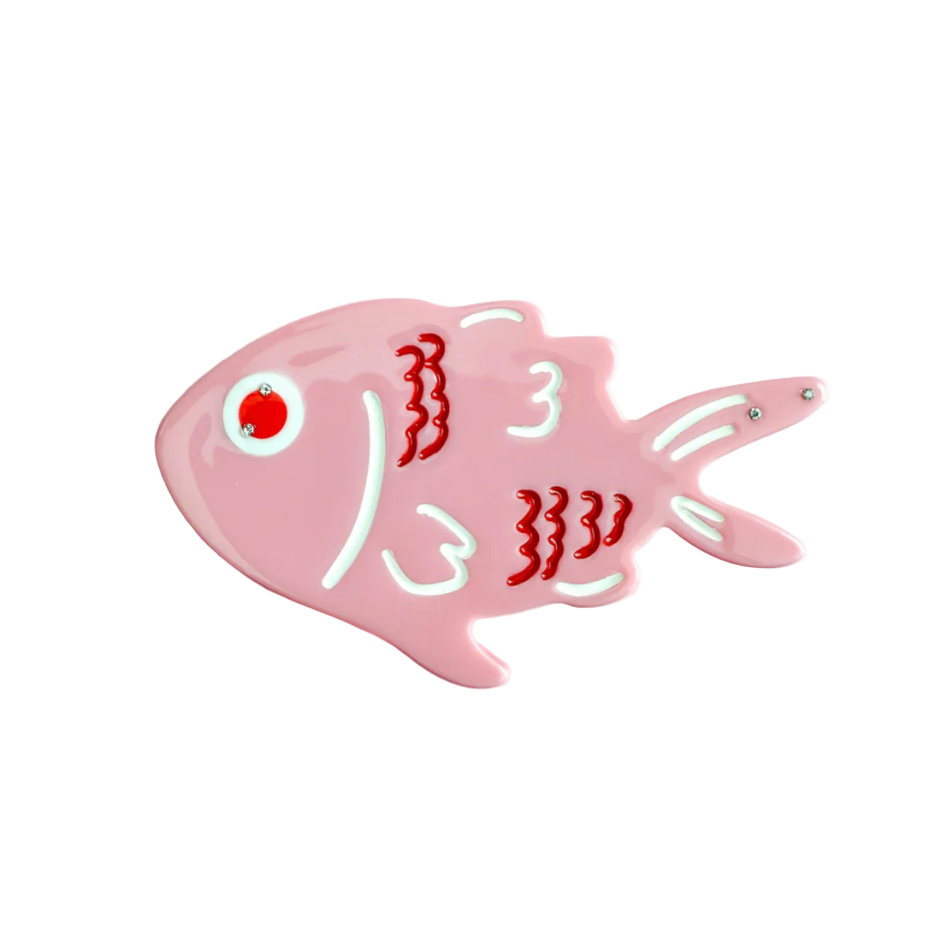 Pink Fish Alligator Clip