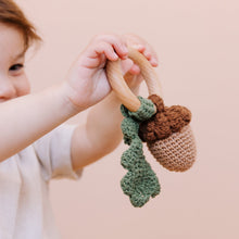 Load image into Gallery viewer, Cotton Crochet Rattle Teether - Acorn
