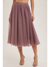 Load image into Gallery viewer, Tulle Midi Skirt - Mauve
