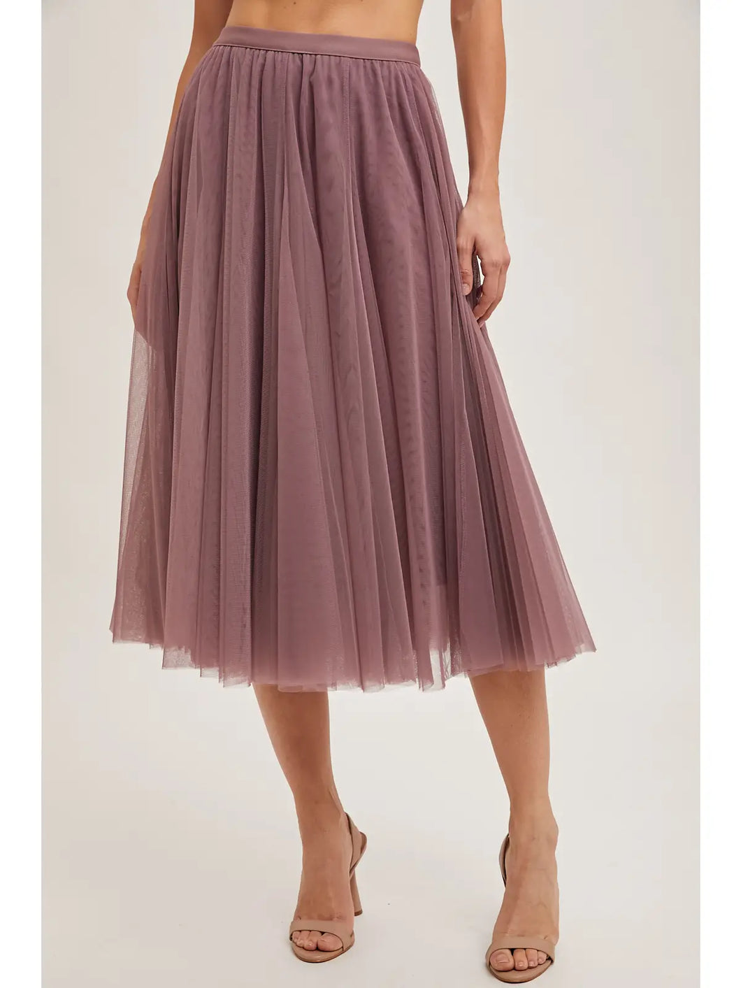 Tulle Midi Skirt - Mauve