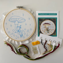 Load image into Gallery viewer, Toadstool Serenade Frog &amp; Mushroom Craft Diy Embroidery Kit
