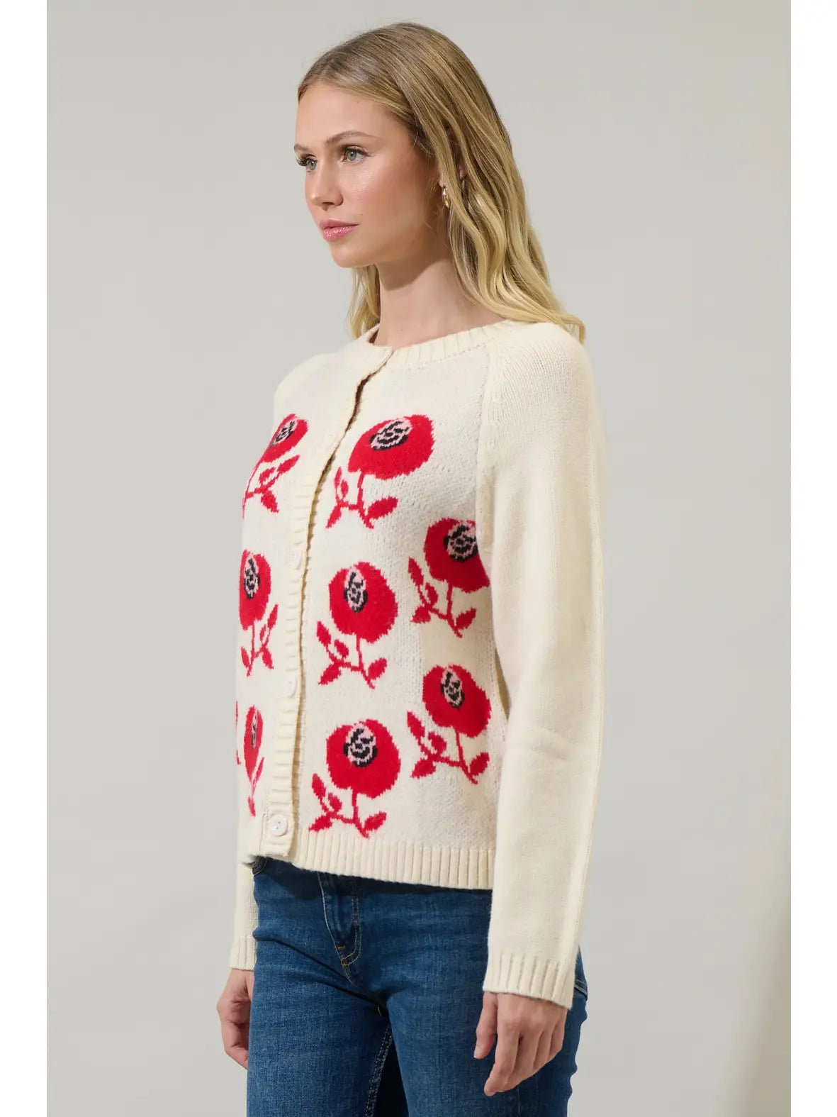 Peralta Floral Cropped Cardigan
