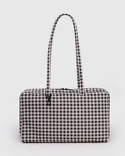 Load image into Gallery viewer, Medium Nylon Bowler Bag - Black &amp; White Gingham
