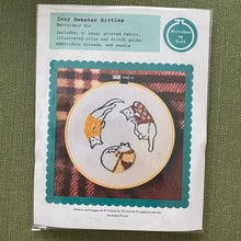 Load image into Gallery viewer, Cozy Sweater Kitties Craft Diy Embroidery Kit
