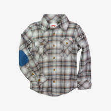 Load image into Gallery viewer, Flannel Shirt - Grey/Orange Plaid
