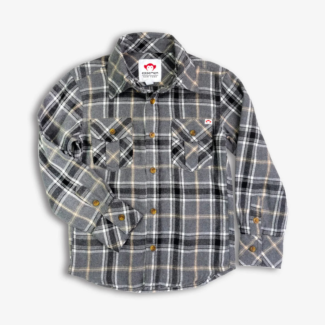 Flannel Shirt - Greige Plaid