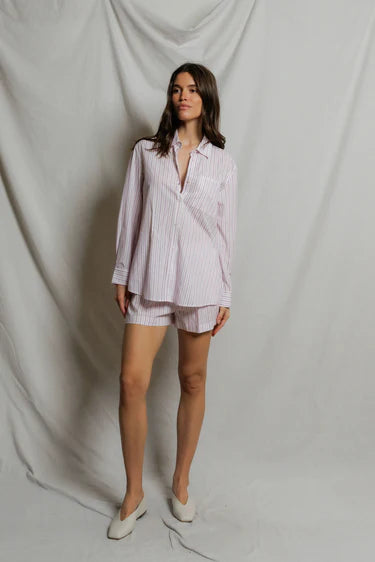 Avalon Button Down Stripe Shirt - Ultra Violet