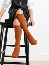 Load image into Gallery viewer, Fancy Lace Top Knee High Socks - Sugar Almond
