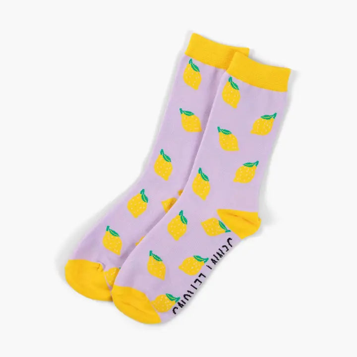 Lavender Lemon Crew Socks