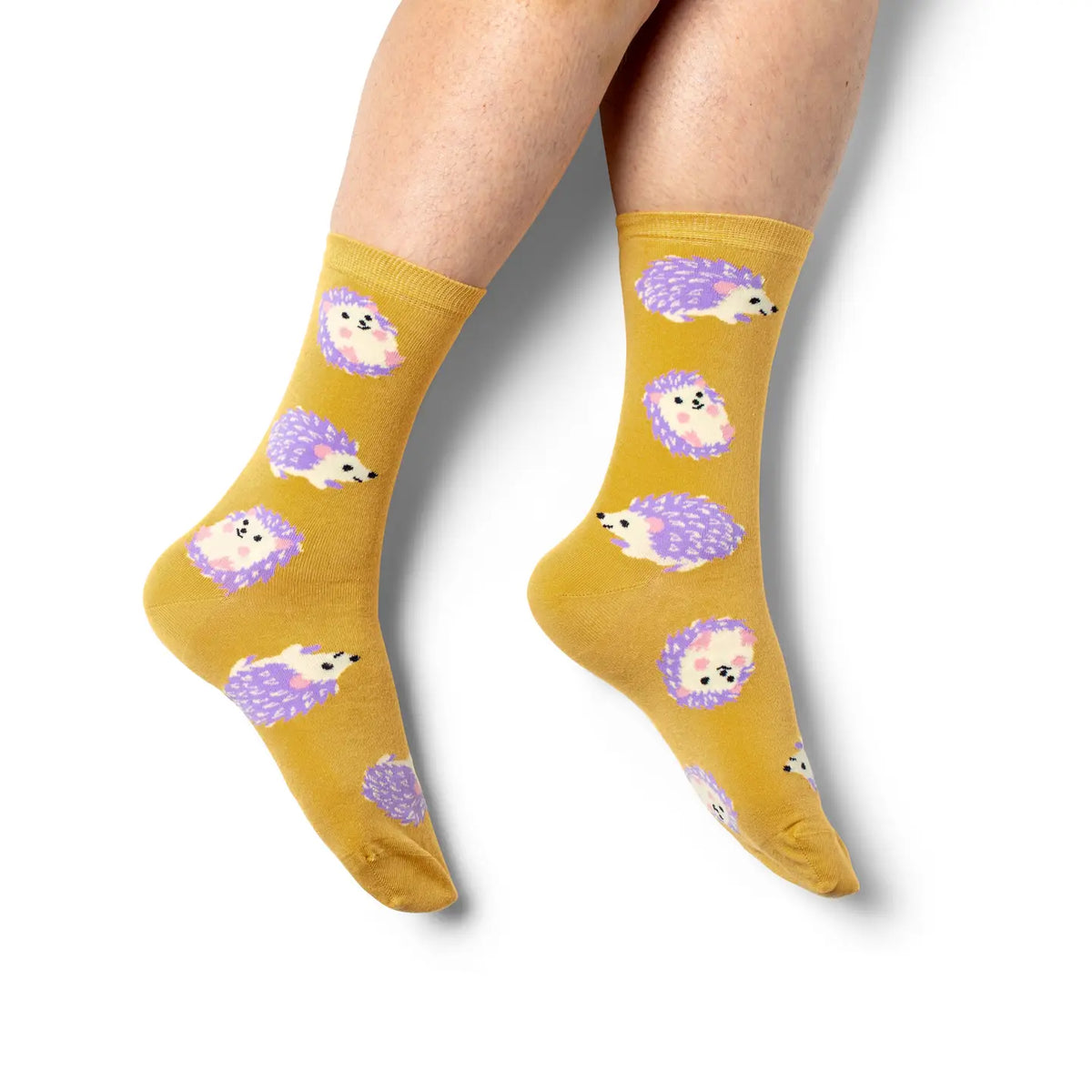 Curio Hedgehogs Crew Socks - Small Crew Socks