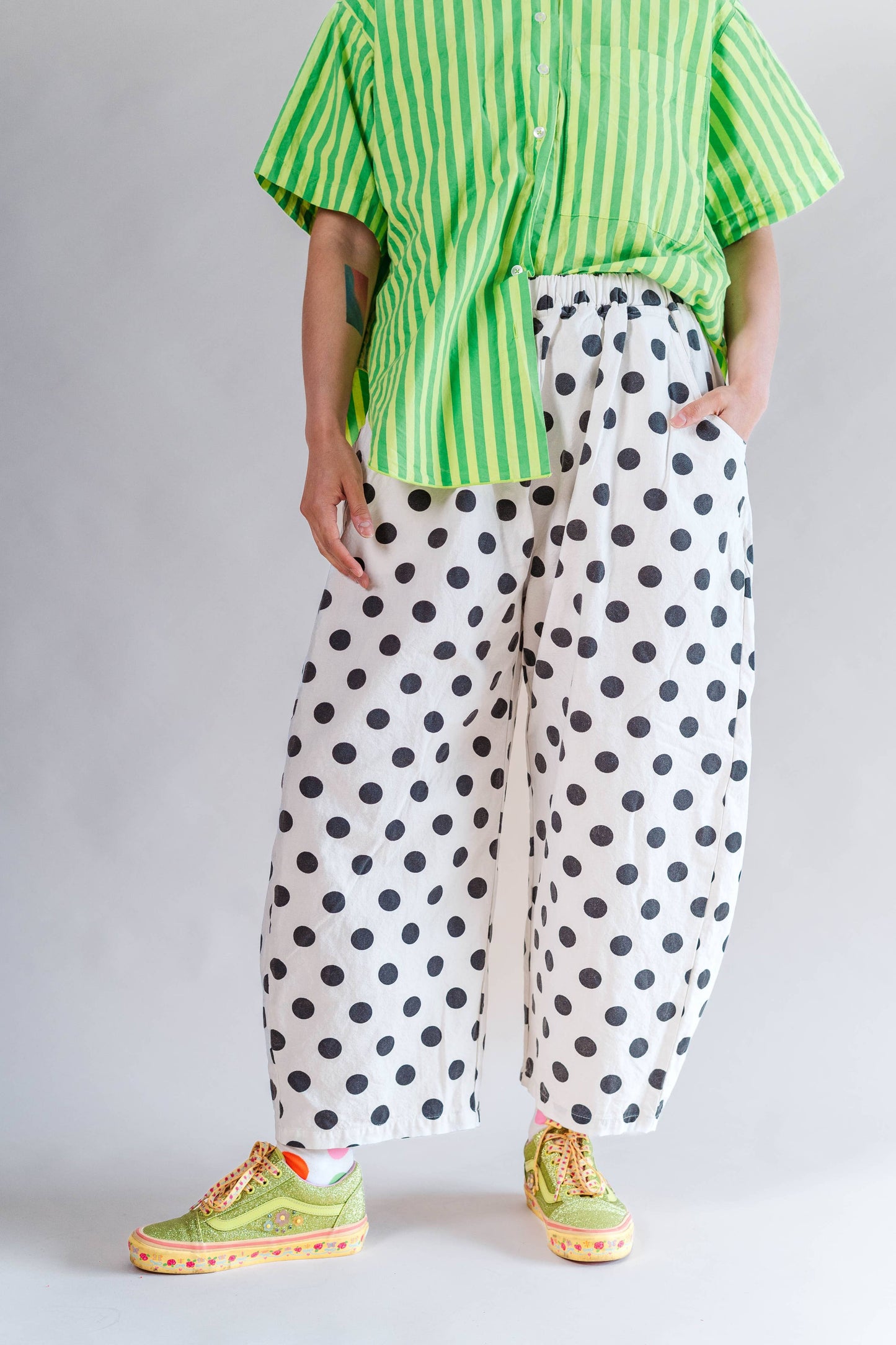 White/Black Dot Balloon Pant