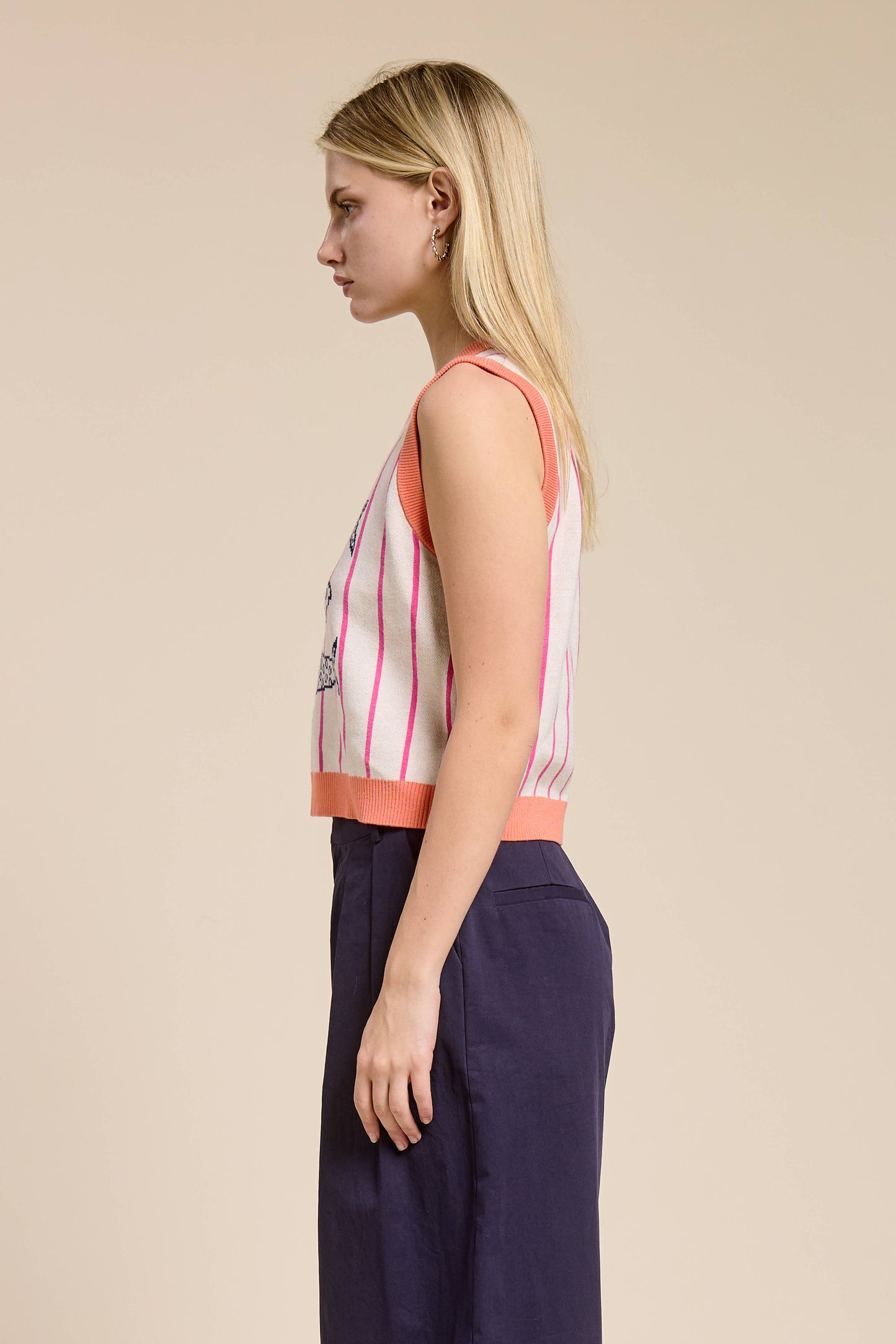 Candy Coral Marine Sweater Vest