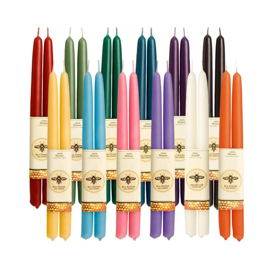 100% Pure Beeswax Tapers - Several Colors