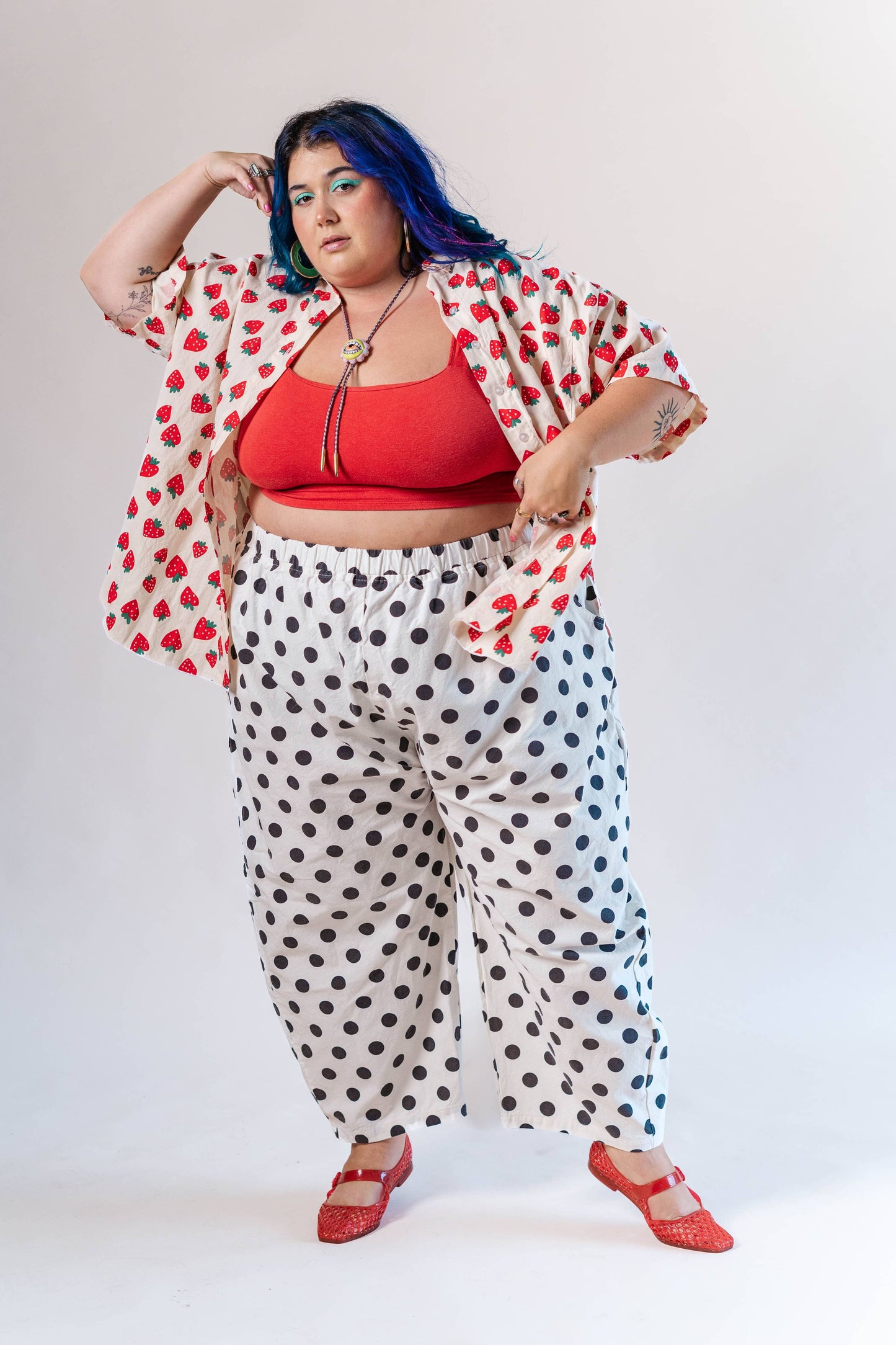 White/Black Dot Balloon Pant
