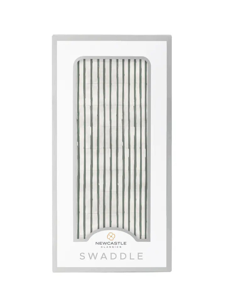 Sage Green Stripe Bamboo Swaddle