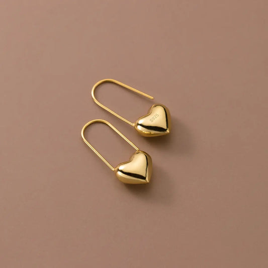 Minimalist Cute Heart Pin Earrings