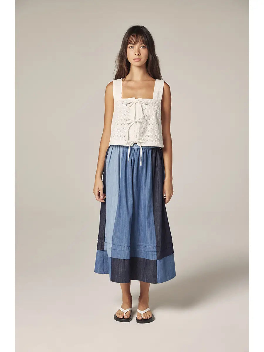 Contrast Midi Skirt