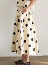 Load image into Gallery viewer, Polka Dot Pleated Midi Skirt

