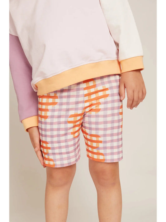Recycled Cotton Flower Gingham Bike Short
