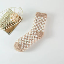 Load image into Gallery viewer, Checkerboard Pattern Fuzzy Winter Socks - Several Colors
