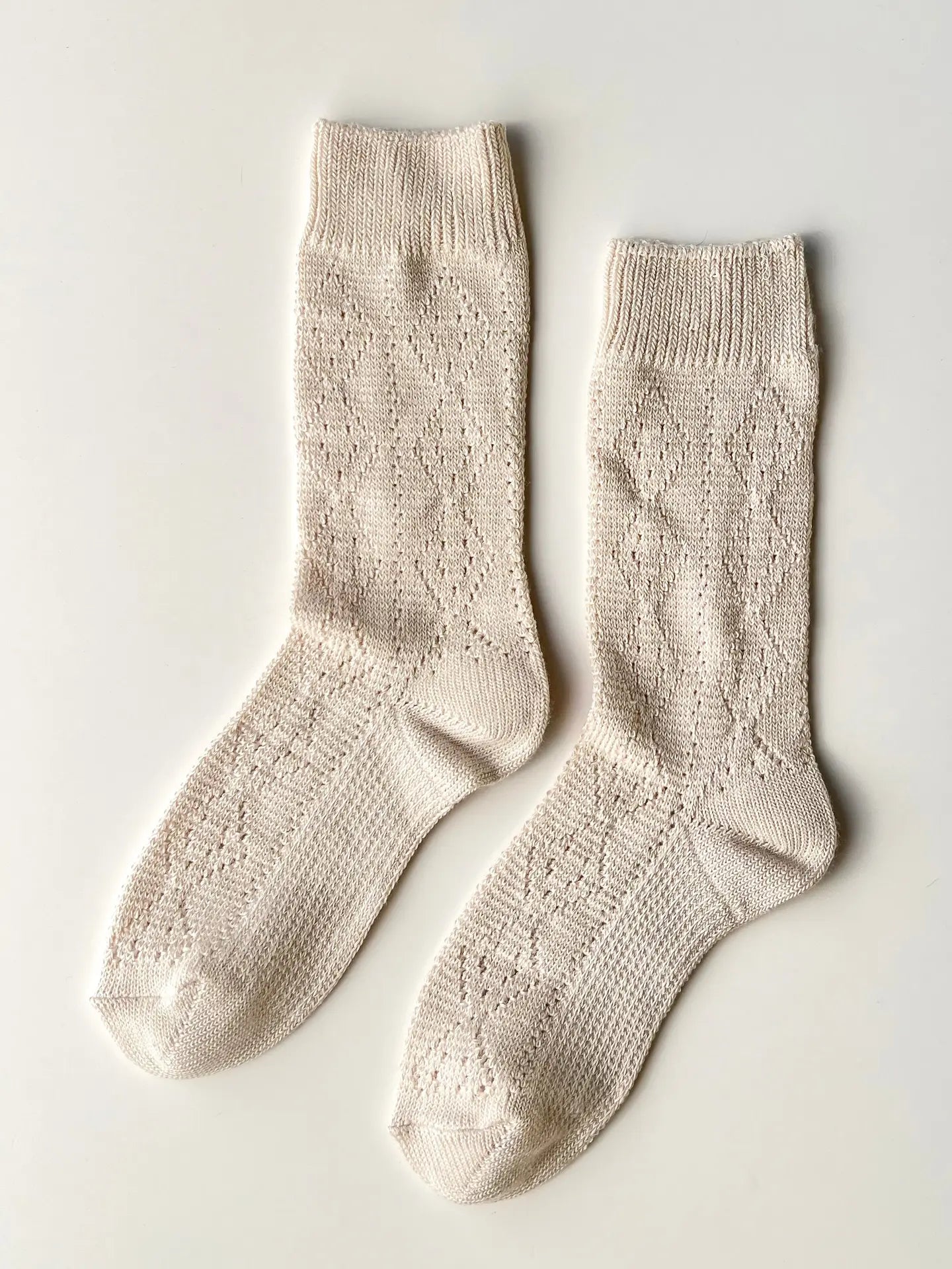 Modal Eyelet Socks - Oyster