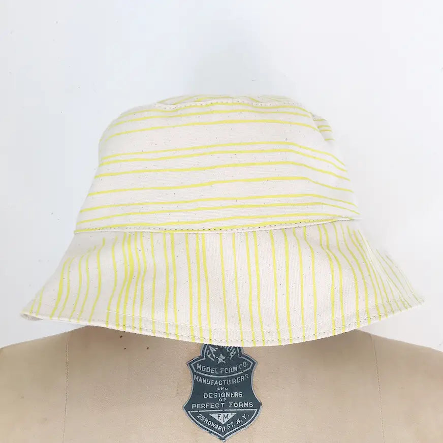 Lemon Skinny Stripe Bucket Hat