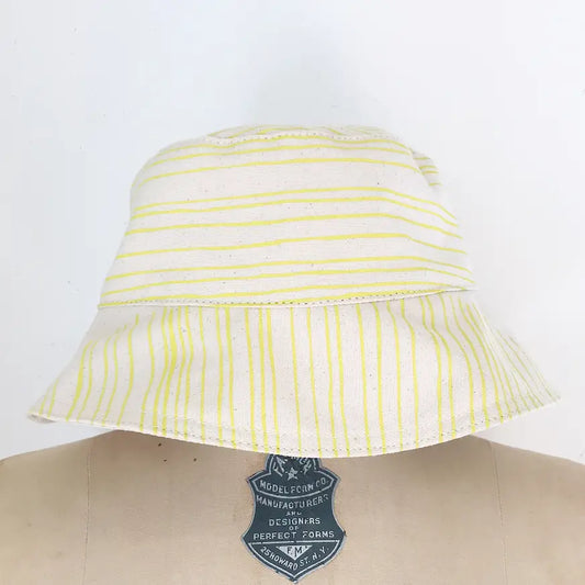 Lemon Skinny Stripe Bucket Hat