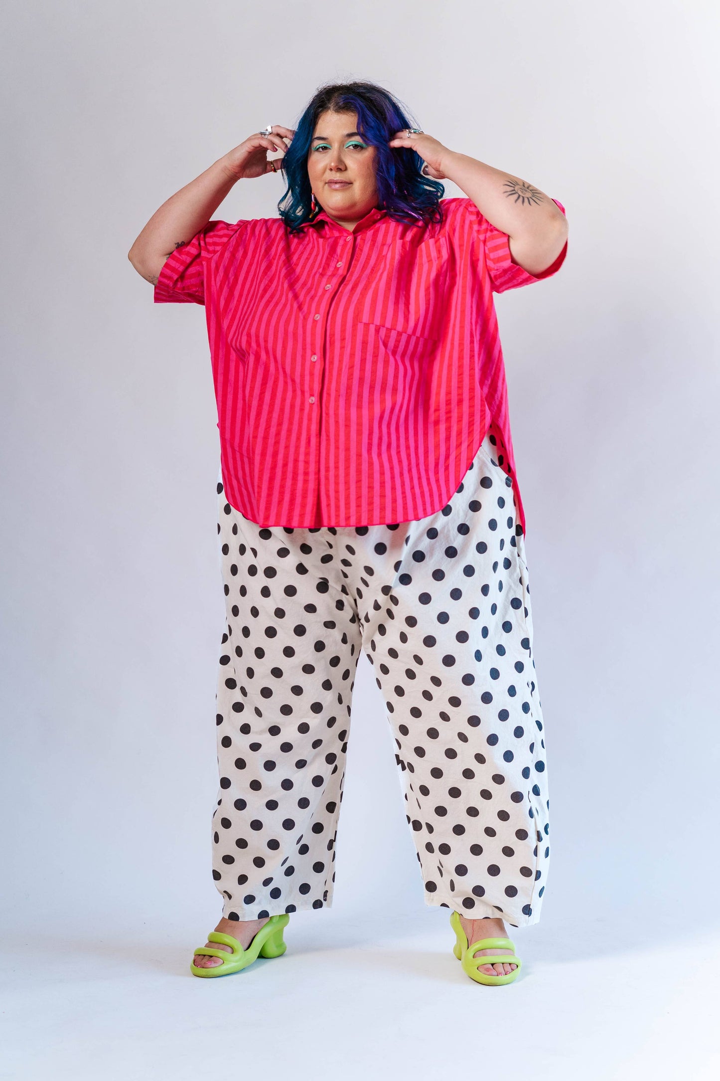 White/Black Dot Balloon Pant