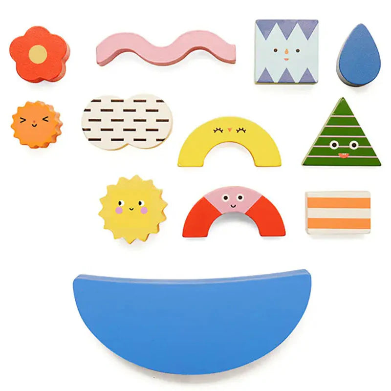 Teeter Totter Shapes Wooden Balance Game