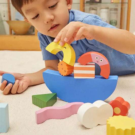Teeter Totter Shapes Wooden Balance Game