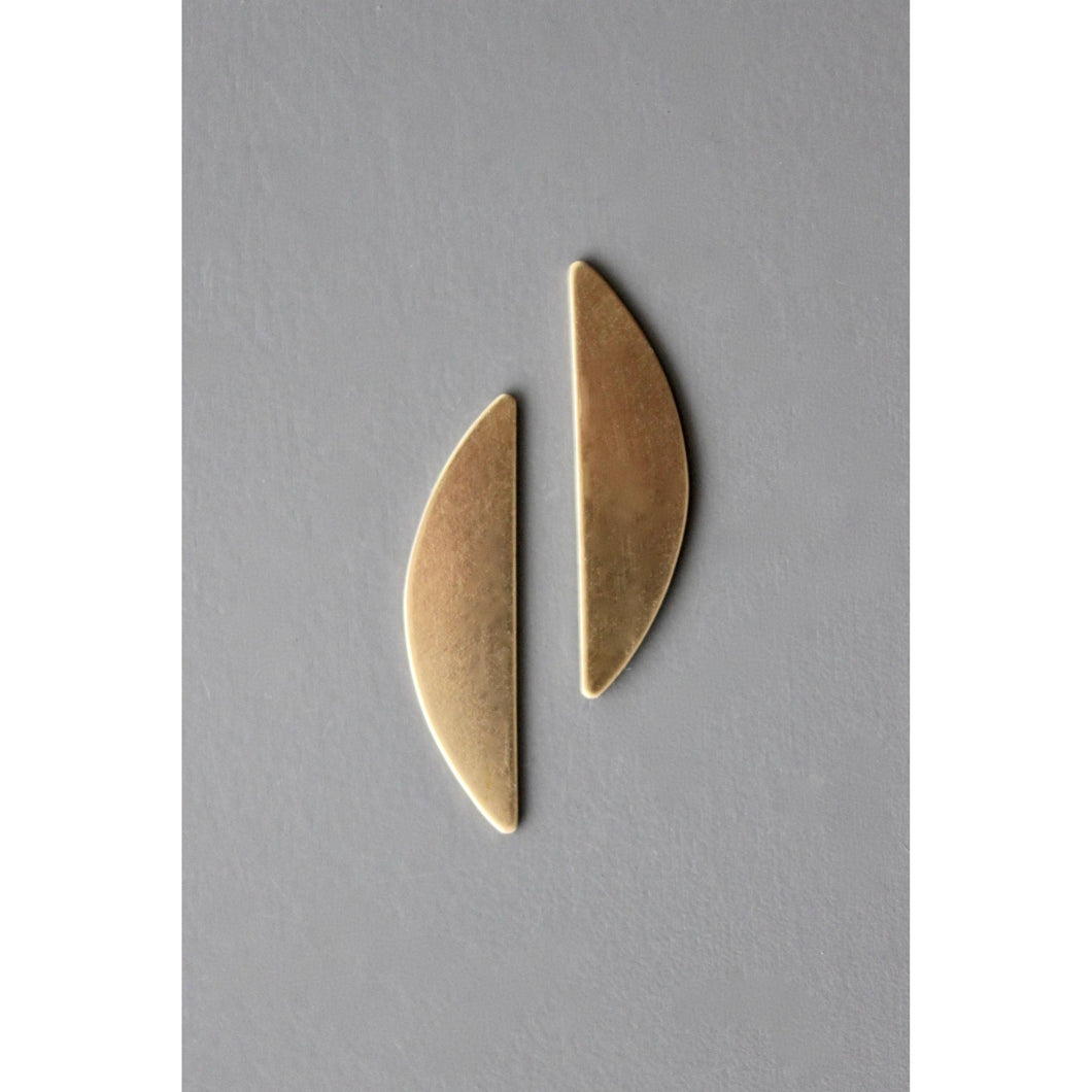 Half Moon Brass Post Earrings