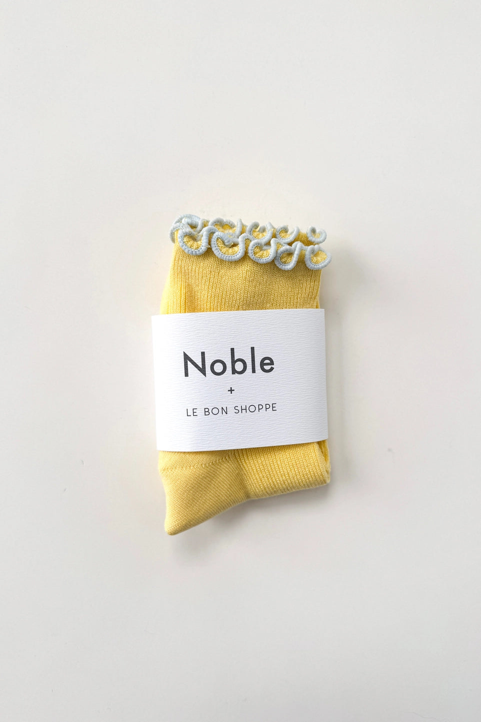 The Petite Ruffled Modal Socks - Butter/Baby Blue