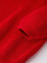 Load image into Gallery viewer, Red Knit Sweater "Love" Embroidery
