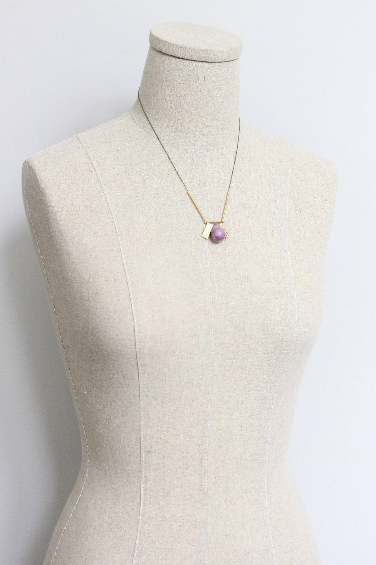 Purple ArtDeco pendant necklace