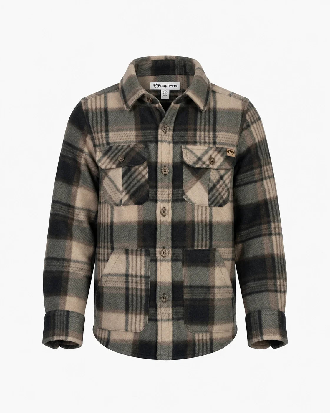 Brown Plaid Snow Fleece Shirt