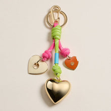 Load image into Gallery viewer, Enamel Heart Charm Keychain with Neon Rope
