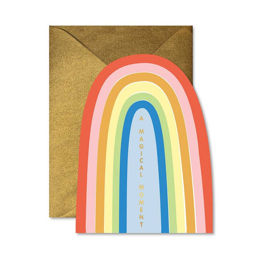 Magical Moment Rainbow Die - Cut Folded Greeting Card