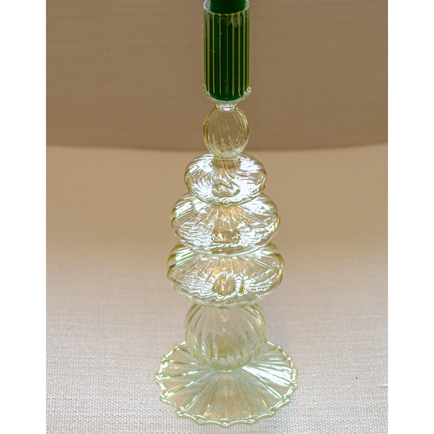 Buttercream Yellow Ribbed Candle Holder