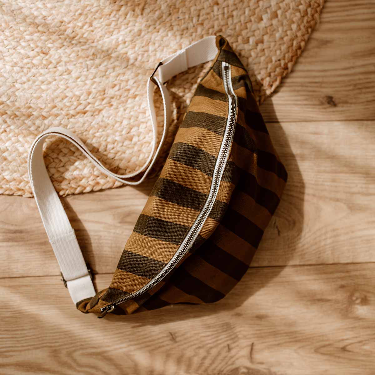 Women's Bum Bag Stripes - Cumin/Black